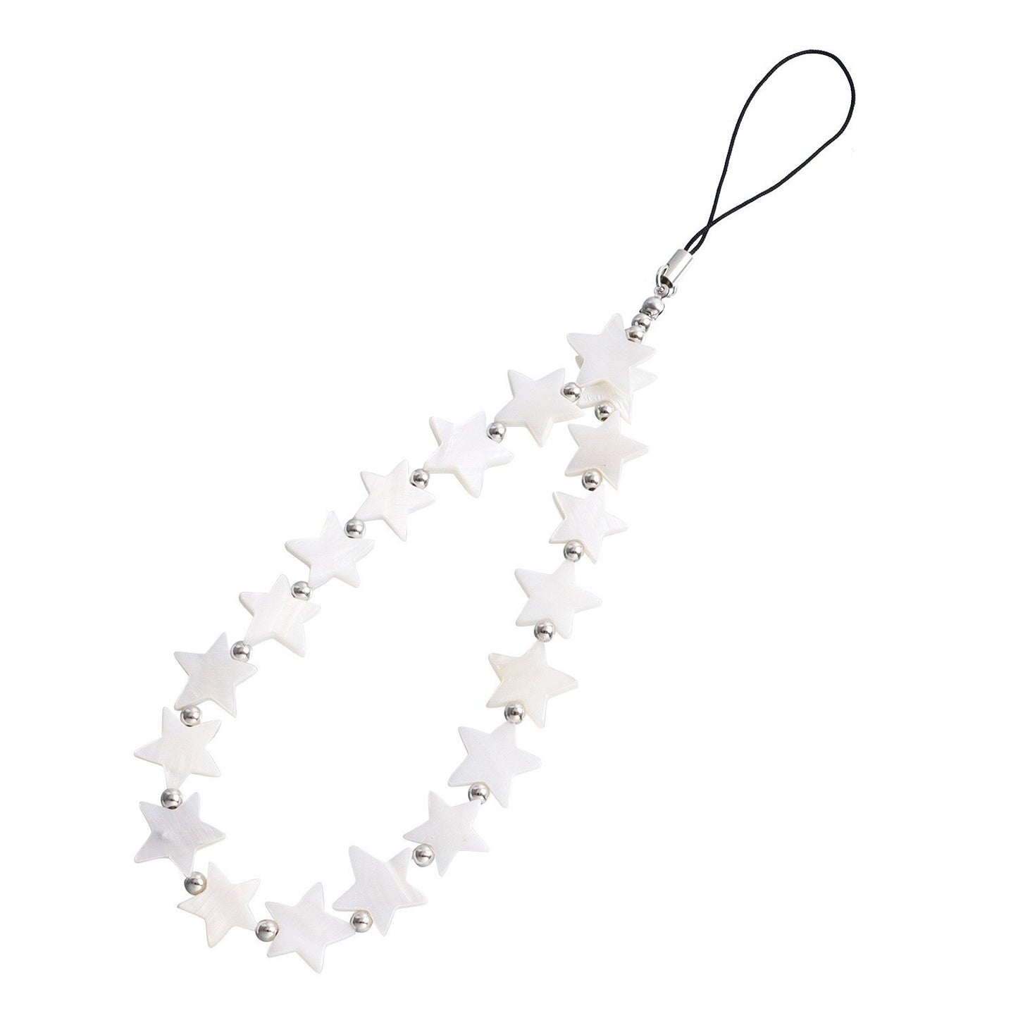 Minimalist White Star Shell Metal Phone Wrist Strap
