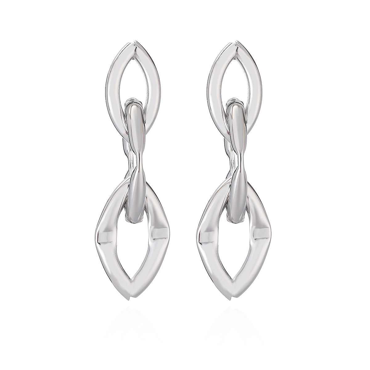 Orecchini a perno geometrici irregolari minimalisti in rame con placcatura in oro autentico per donna