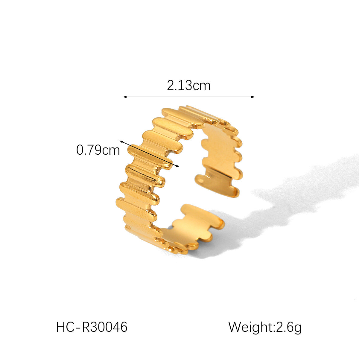 Anillo Abierto Minimalista en Acero de Titanio con Baño de Oro de 18 quilates para Mujer, Diseño de Corazón y Estrella Esmaltados