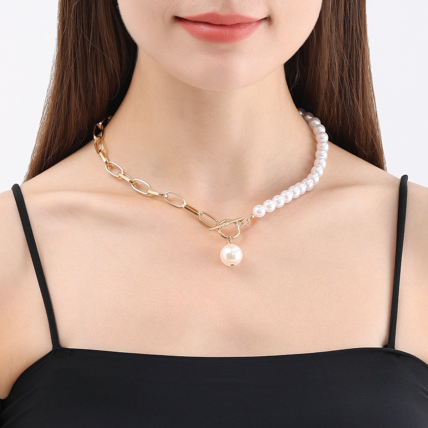 Minimalist Vintage Geometric Alloy Pendant Necklace with Plated Finish, Adjustable Clavicle Chain for Women