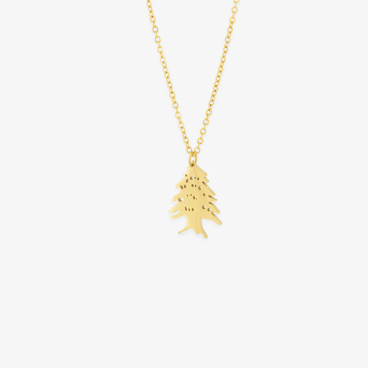 Geometric Lebanese National Emblem Map Pendant Necklace in Titanium Steel with Electroplated Finish for Unisex Fashion