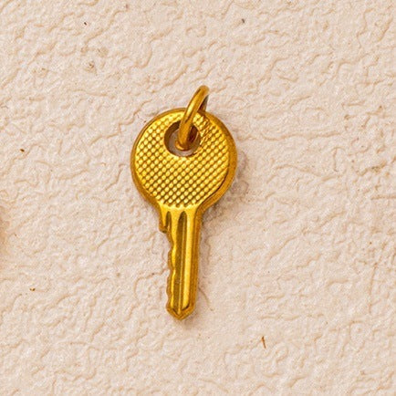 Vintage 18K Gold Plated Stainless Steel DIY Charm Bar Cross Crown Roman Numeral Dice Airplane Shoe Accessories