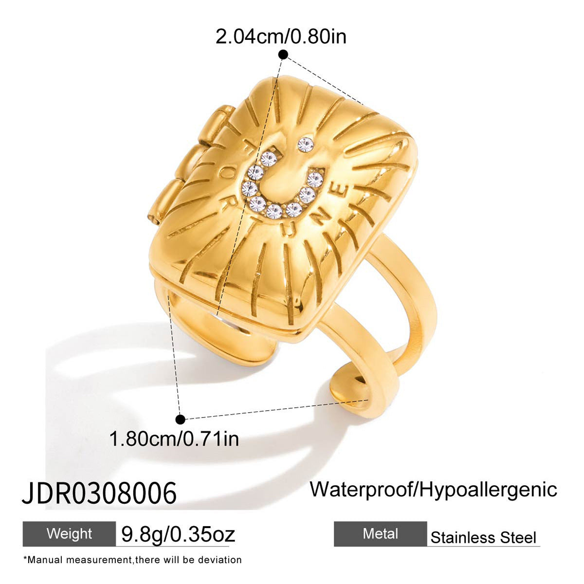 Minimalist Heart Stainless Steel PVD Plated Necklace and Ring Set for Women