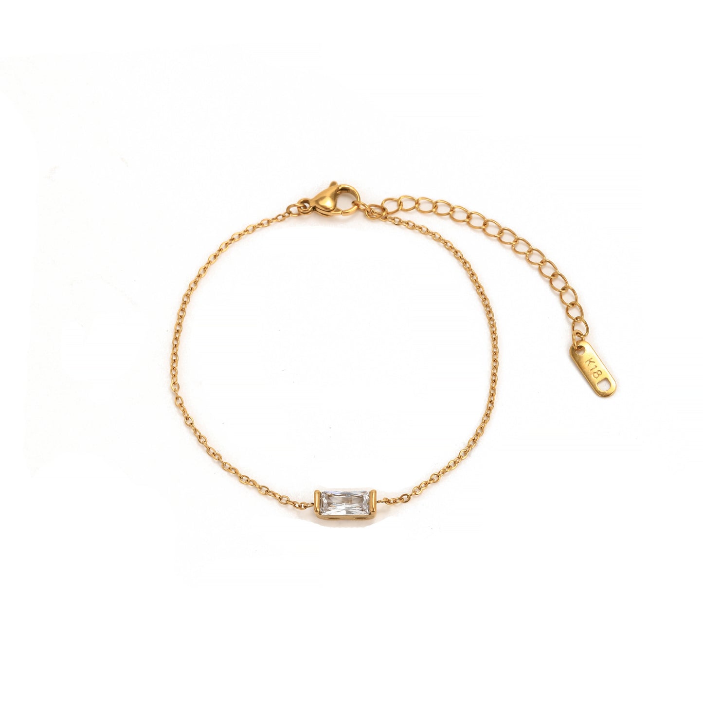 Collana Geometrica Placcata in Acciaio al Titanio con Zirconia Cubica Pietra Portafortuna Unisex