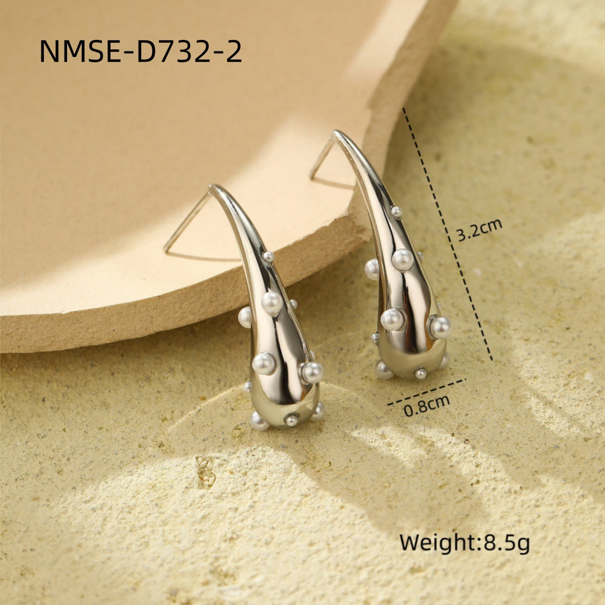 Pendientes de Acero de Titanio con Forma de Lágrima de Estilo Vintage con Acabado Chapado para Mujer — Joyería Delicada Hipoalergénica de Acero Inoxidable para Uso Diario