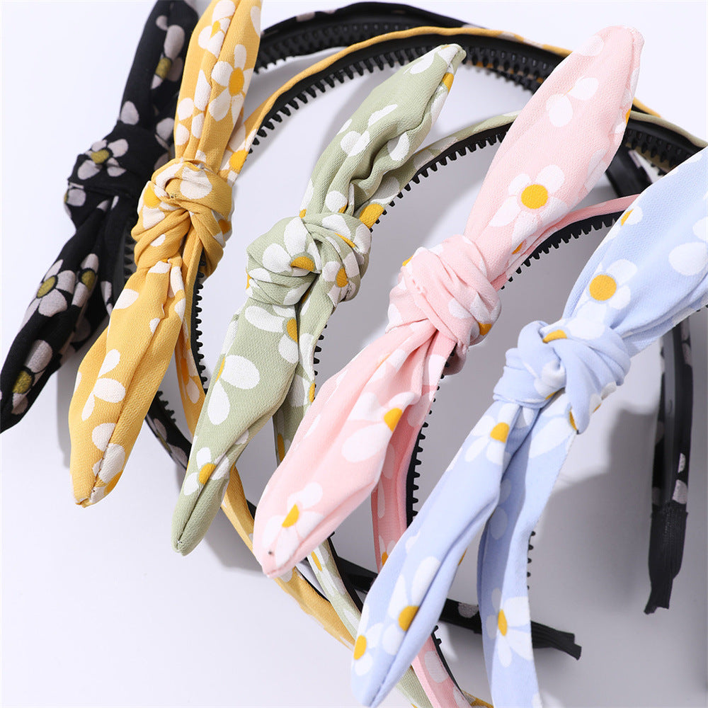 Cute Bow-Knot Hairband for Girls with Polka Dots and Lace Trim, Fabric Headband in Geometric Shape, Princess Style Hair Accessory