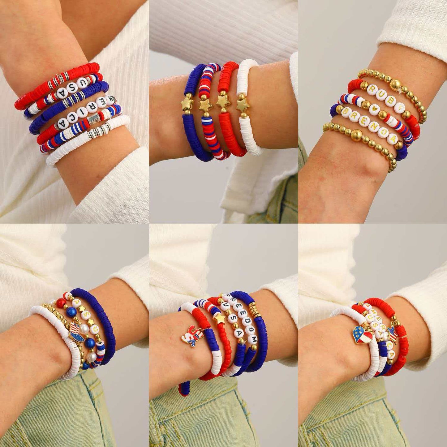 Bracciale Unisex con Ciondolo Geometrico a Stella in Resina Colorata Set di Bracciali Elastici con Perline per Donna e Uomo