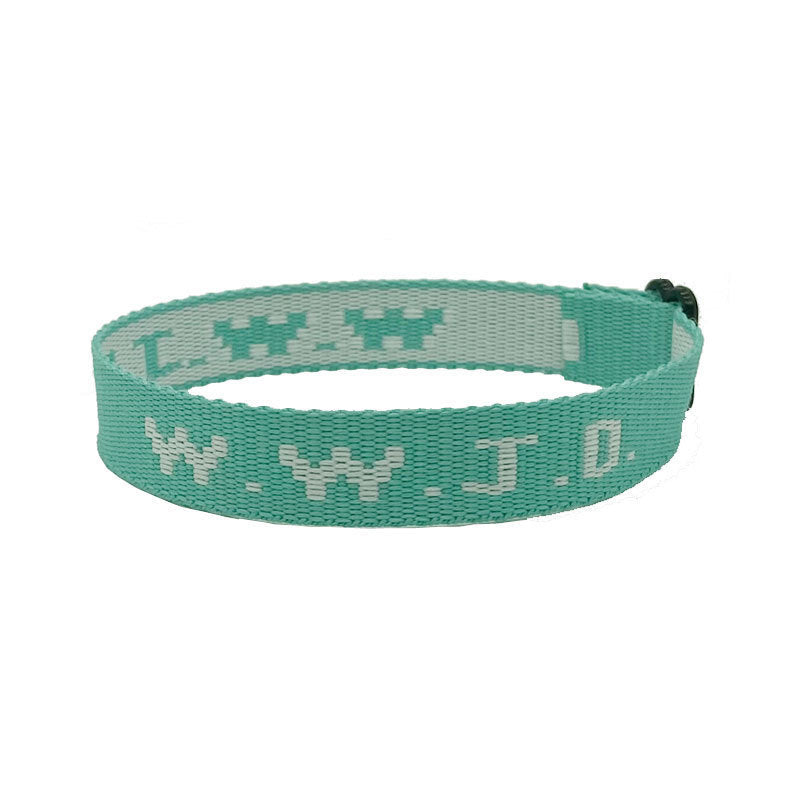 Sporty Unisex Adjustable Letter Woven Polyester Bracelet DIY Charm Bar