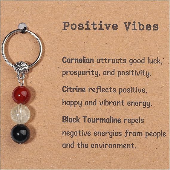 Minimalist Natural Stone Beaded Keychain Gift