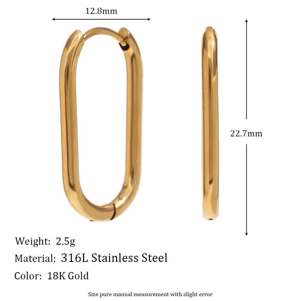 Minimalist Vintage-Inspired Geometric Wave Earrings for Women Stainless Steel with 18K Gold Plating