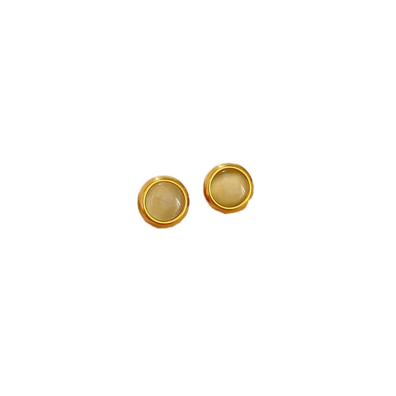 Minimalist Titanium Steel Geometric Stud Earrings for Women