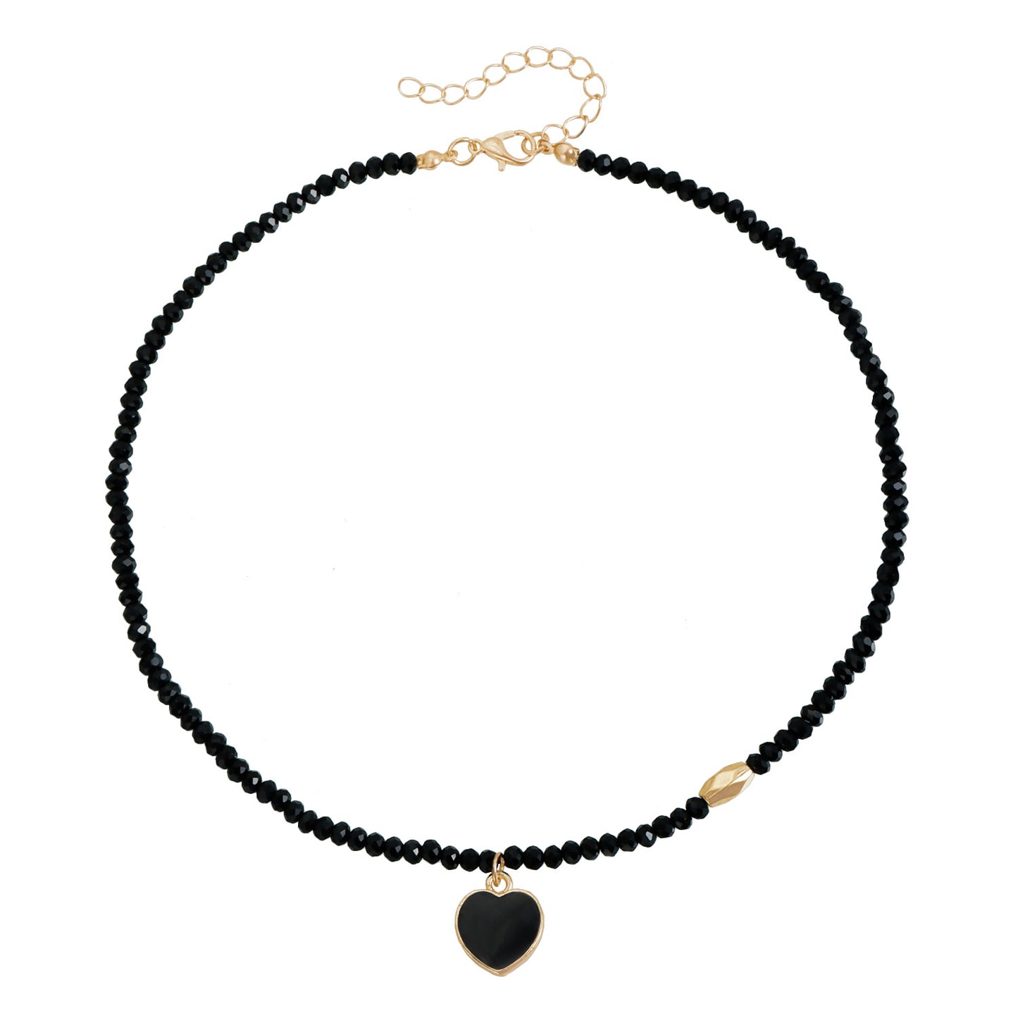 Sweet and Edgy Heart-Shaped Alloy Pendant Necklace for Women with Plated Finish, Minimalist Fashion Jewelry