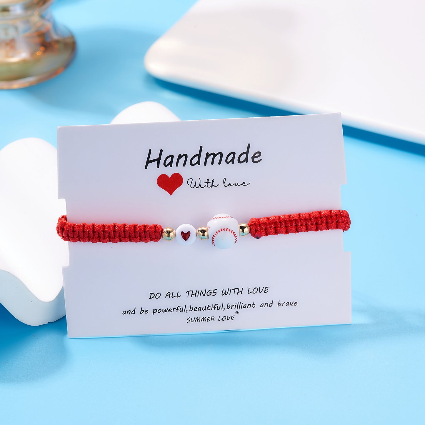 Casual Plated Acrylic Round Ball Bracelet for Women