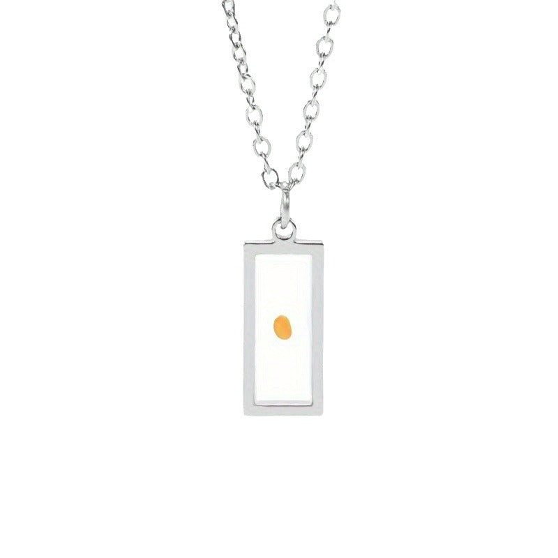 Natural Style Rectangular Dried Flower Wish Seed Time Gem Necklace for Women with Stainless Steel Chain and Titanium Steel Pendant