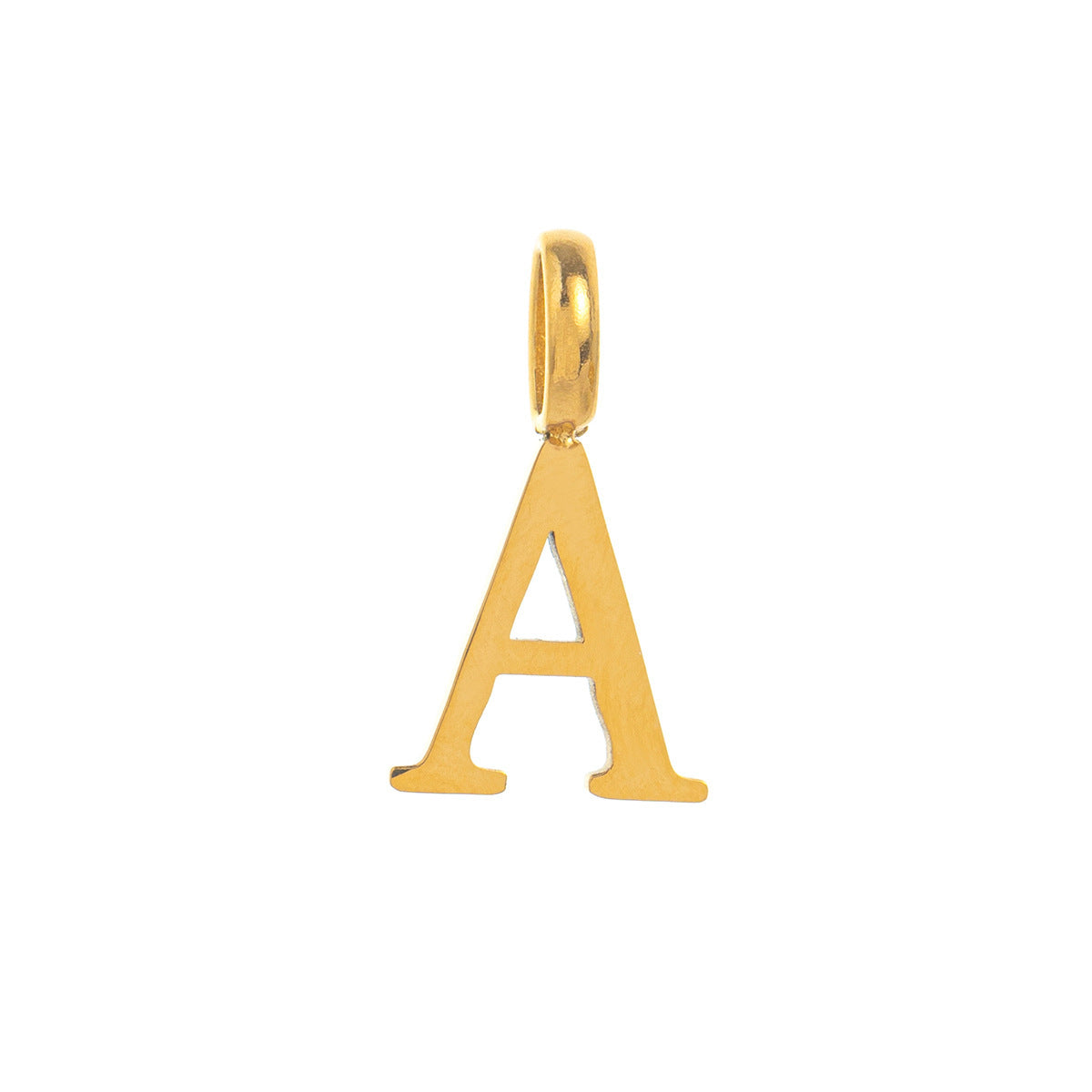 Minimalist Titanium Steel 18K Gold Plated PVD Letter Charm Bar