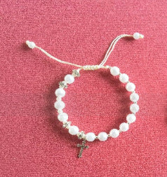 Unisex Geometric Cross Bracelet with Imitation Pearl Inlay Alloy Stainless Steel Accessories