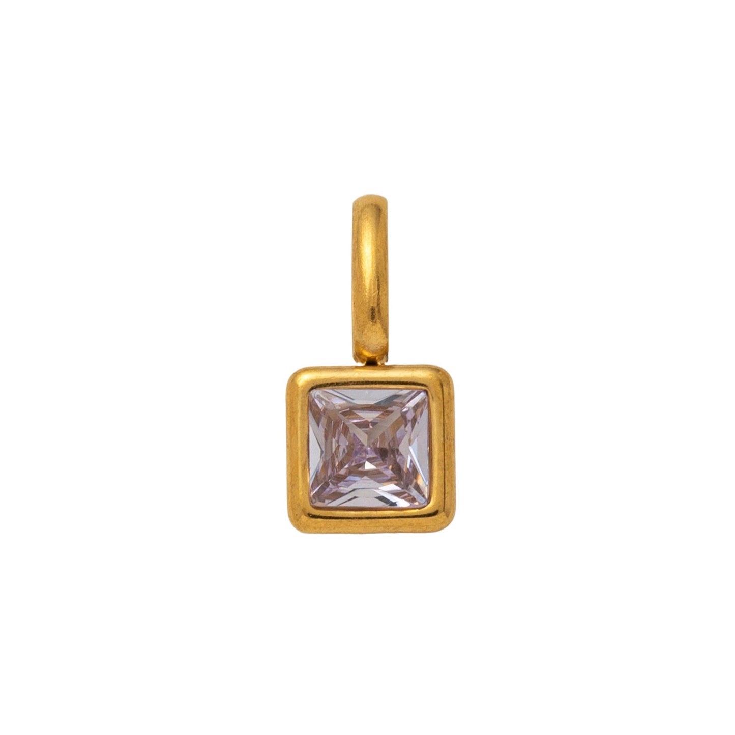 Vintage Geometric Stainless Steel 18K Gold Plated PVD DIY Charm Bar Necklace with 12 Birthstones