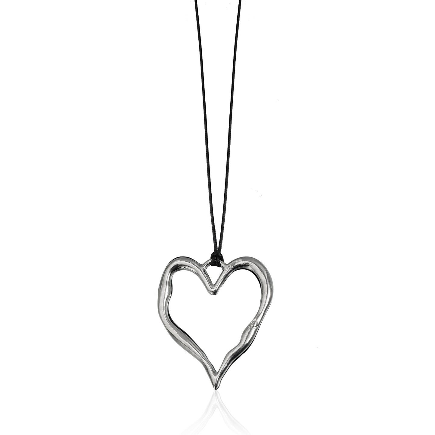 Exaggerated Large Heart Geometric Alloy Plated Pendant Necklace for Women Casual Fashion