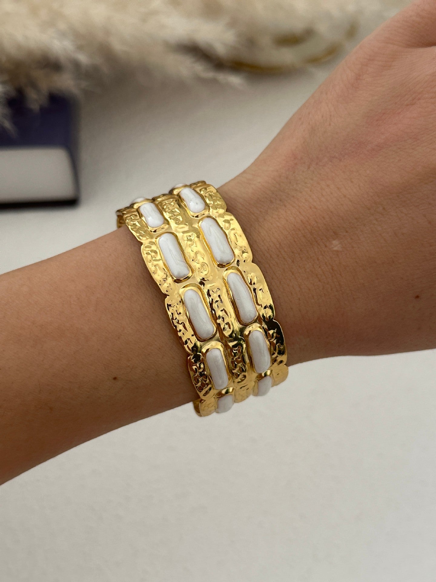 Unique Mermaid Stainless Steel Drip Oil Open Cuff Bracelet with Heart and Star Elements