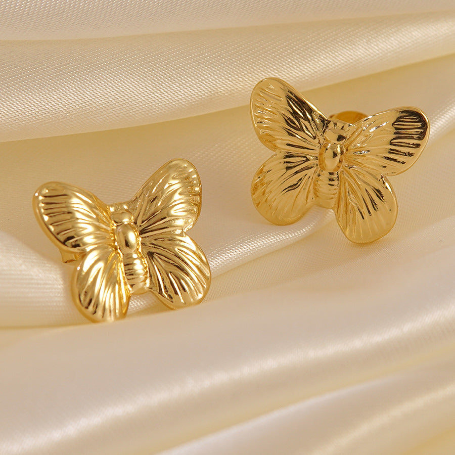 Elegant Floral Geometric Stainless Steel Earrings for Women