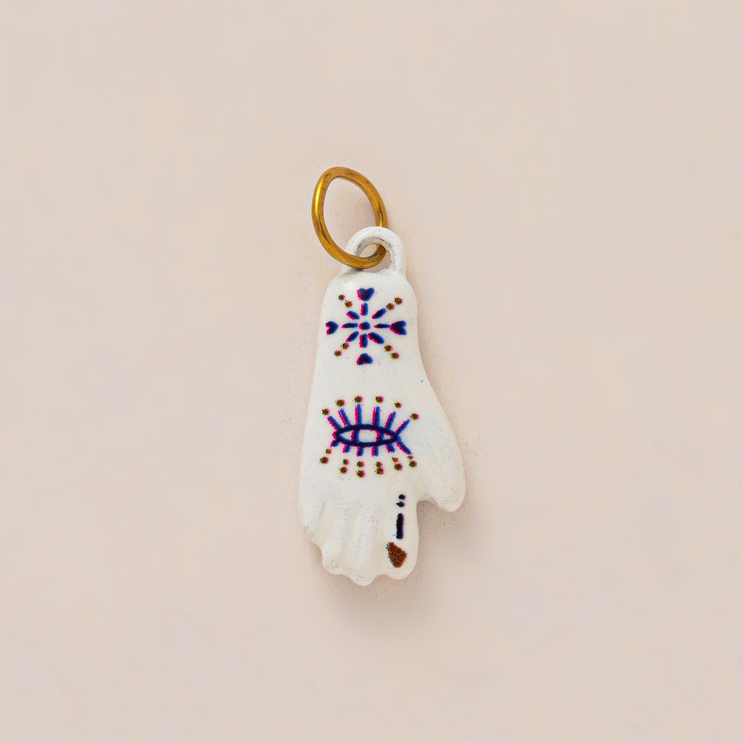 Vintage 18K Gold Plated Stainless Steel Gemstone Inlay Sunflower Palm Tree Star Animal Charm Bar