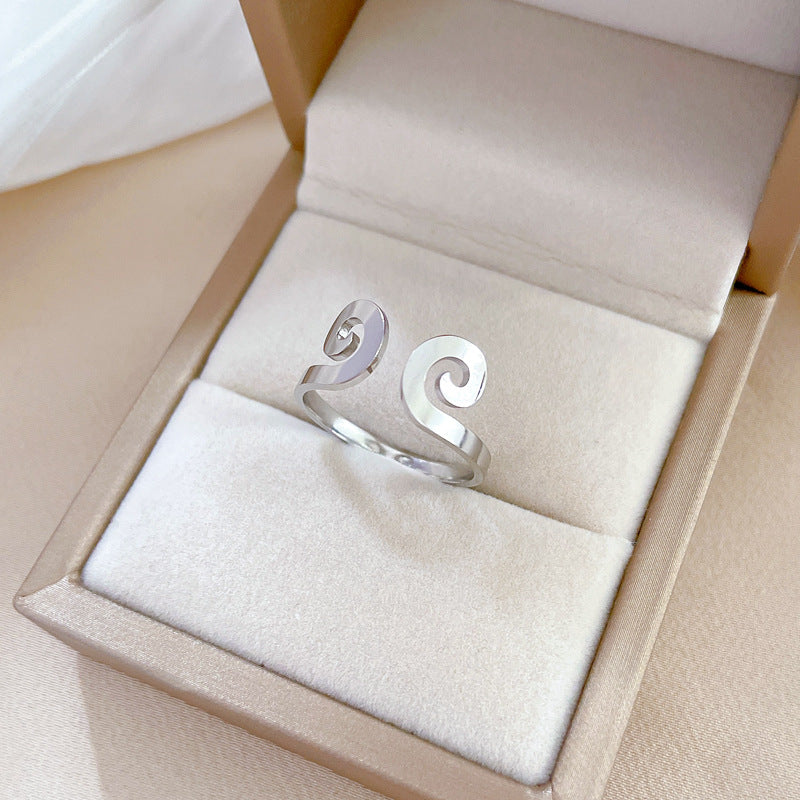 Anillo Minimalista de Acero de Titanio con Forma de Corona para Hombres y Mujeres, Acabado Pulido, Joyería Disco que no se Desvanece