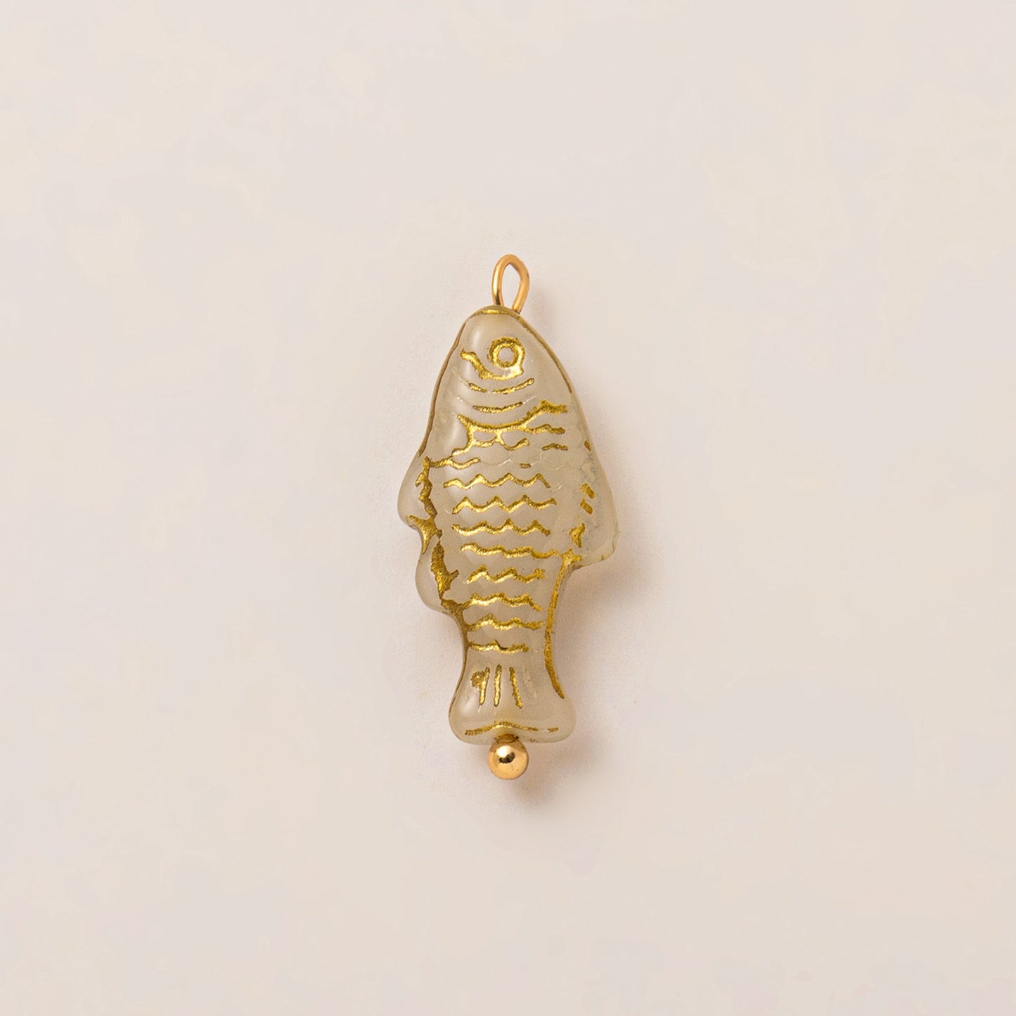 Luxury 18K Gold Plated Brass Pendant with Gemstone Inlay Geometric Fish Clover Heart Design