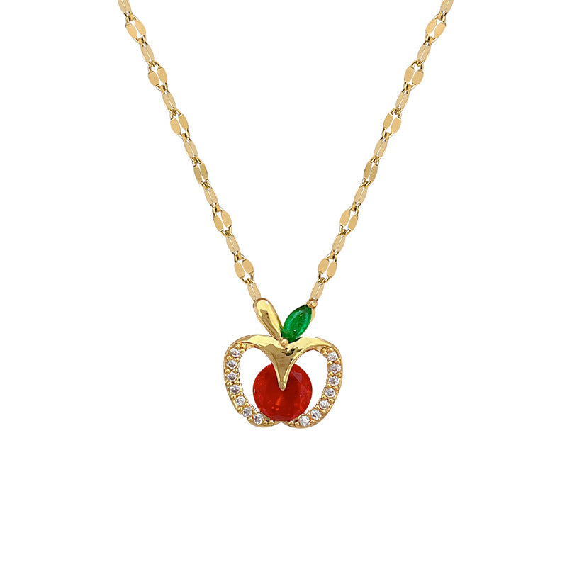 Collana con ciondolo geometrico di lusso con strass da donna e uomo, catena in acciaio inossidabile, stile naturale