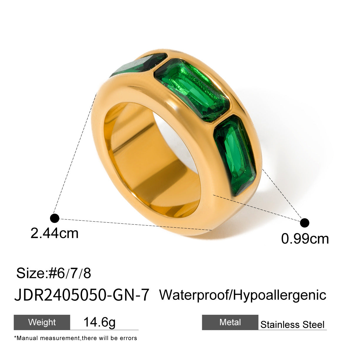 Heart Geometric Stainless Steel Plated Ring with Cubic Zirconia for Women