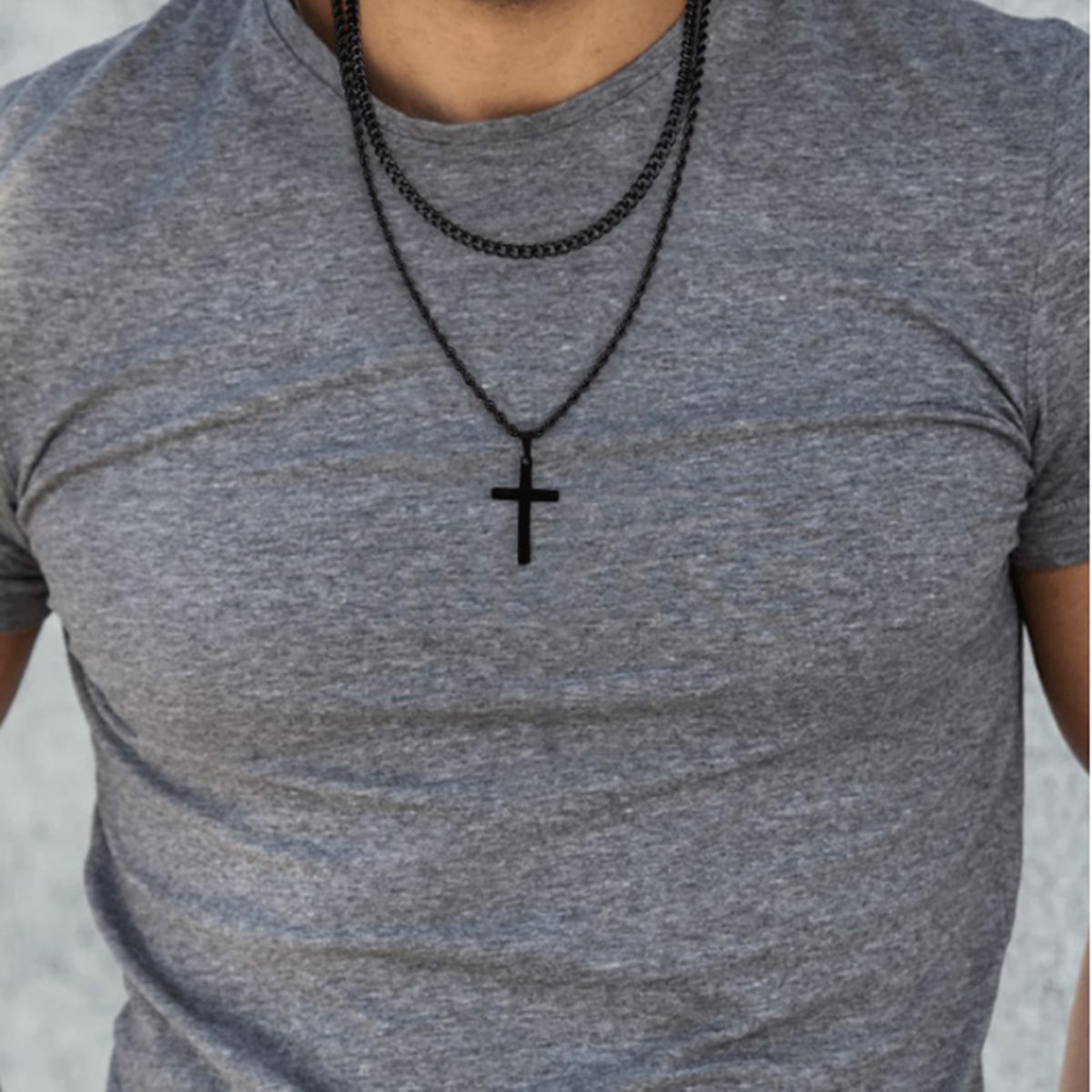 Minimalist Geometric Stainless Steel Cross Pendant Necklace with Polished Finish for Unisex Daily Wear