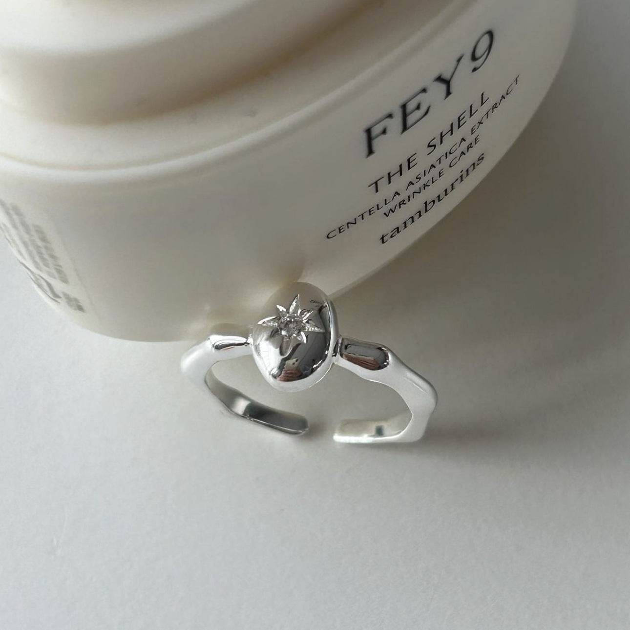 Minimalist Sweet 925 Sterling Silver Oval Geometric Open Ring for Women