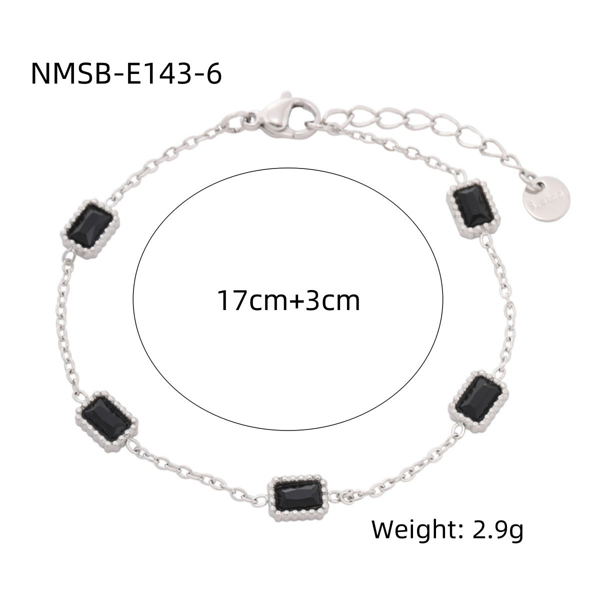 Bracciale da donna in acciaio al titanio placcato oro 18K con strass colorati a forma geometrica, alla moda
