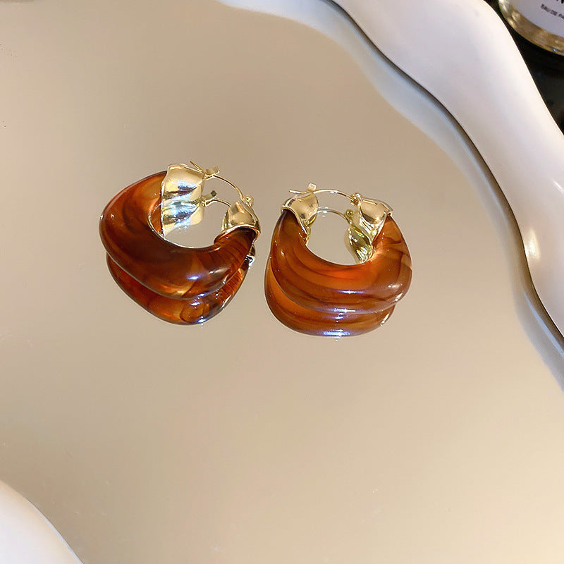 Orecchini a perno geometrici minimalisti in lega con placcatura in rodio da donna, gioielli per orecchie artistici di ispirazione vintage con perni in argento sterling 925