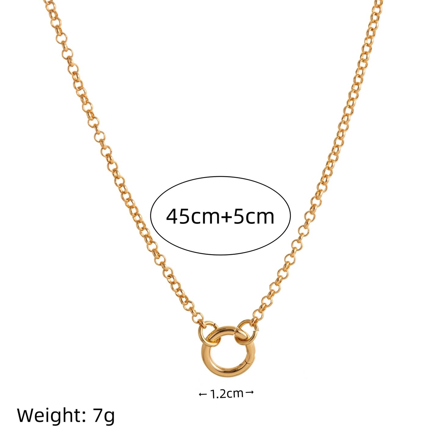 Vintage 18K Gold Plated Brass Geometric Heart Round Oval Cubic Zirconia Pendant Corn Chain Necklace DIY Charm Bar