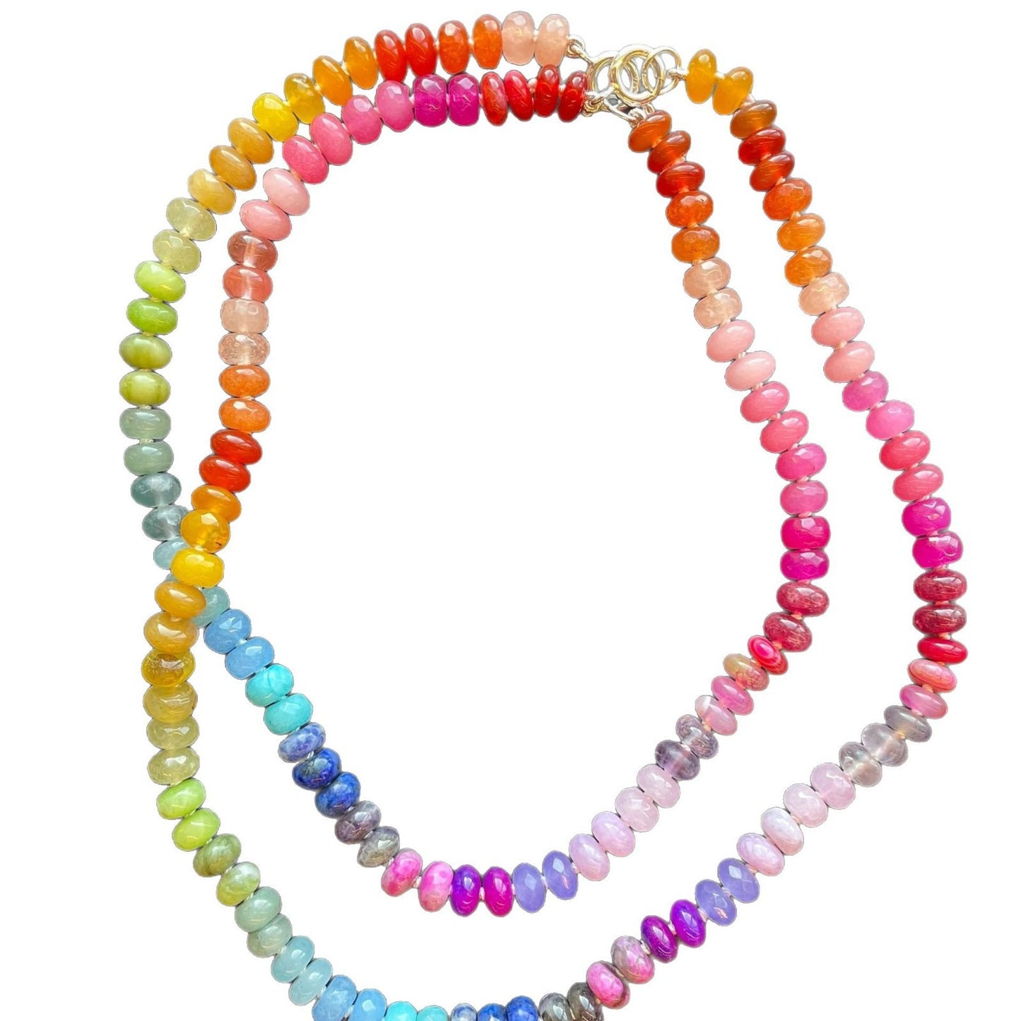 Colorful Geometric Round Pendant Stainless Steel Plated Necklace for Women DIY Charm Bar