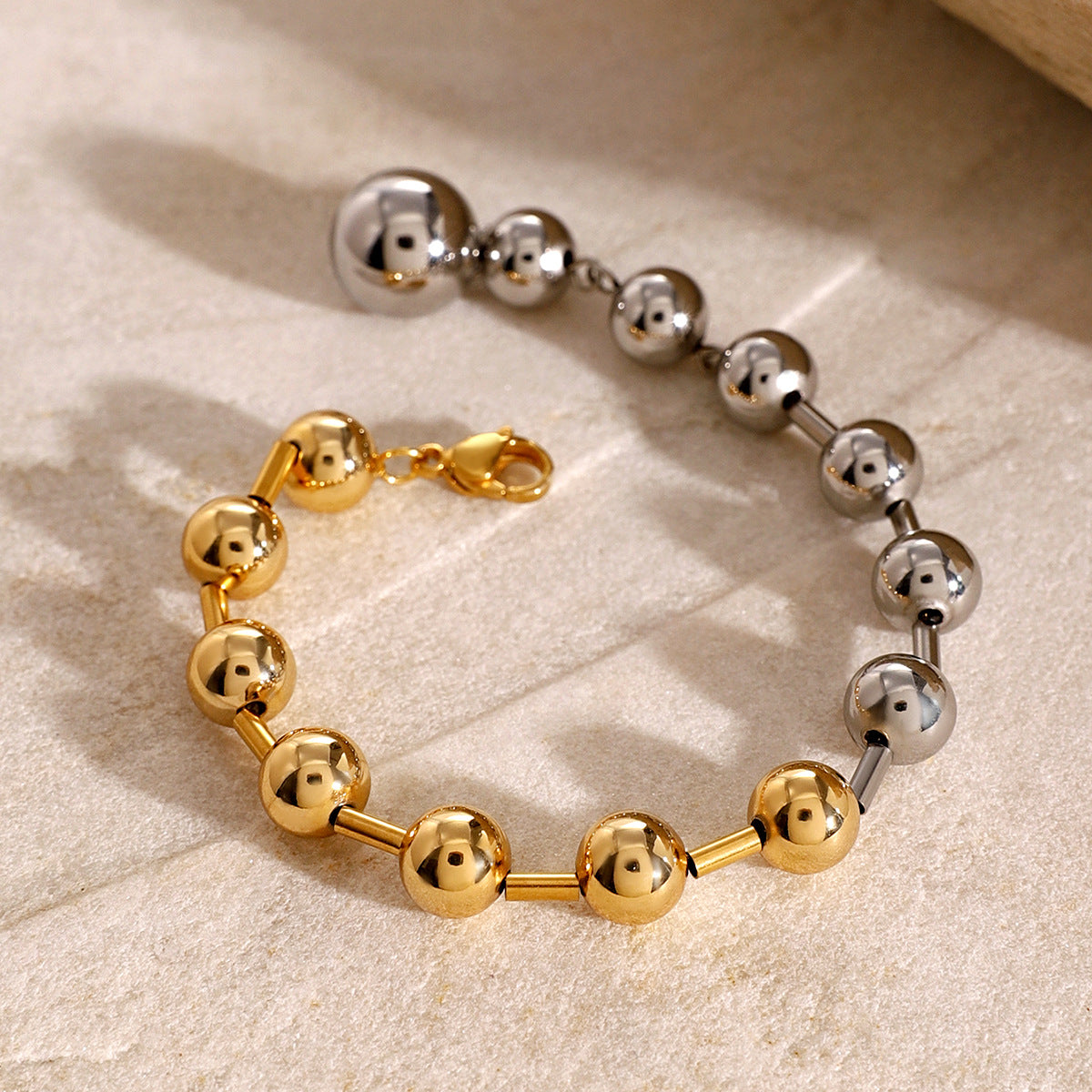 Geometric Round Brass Plated Bracelet for Women