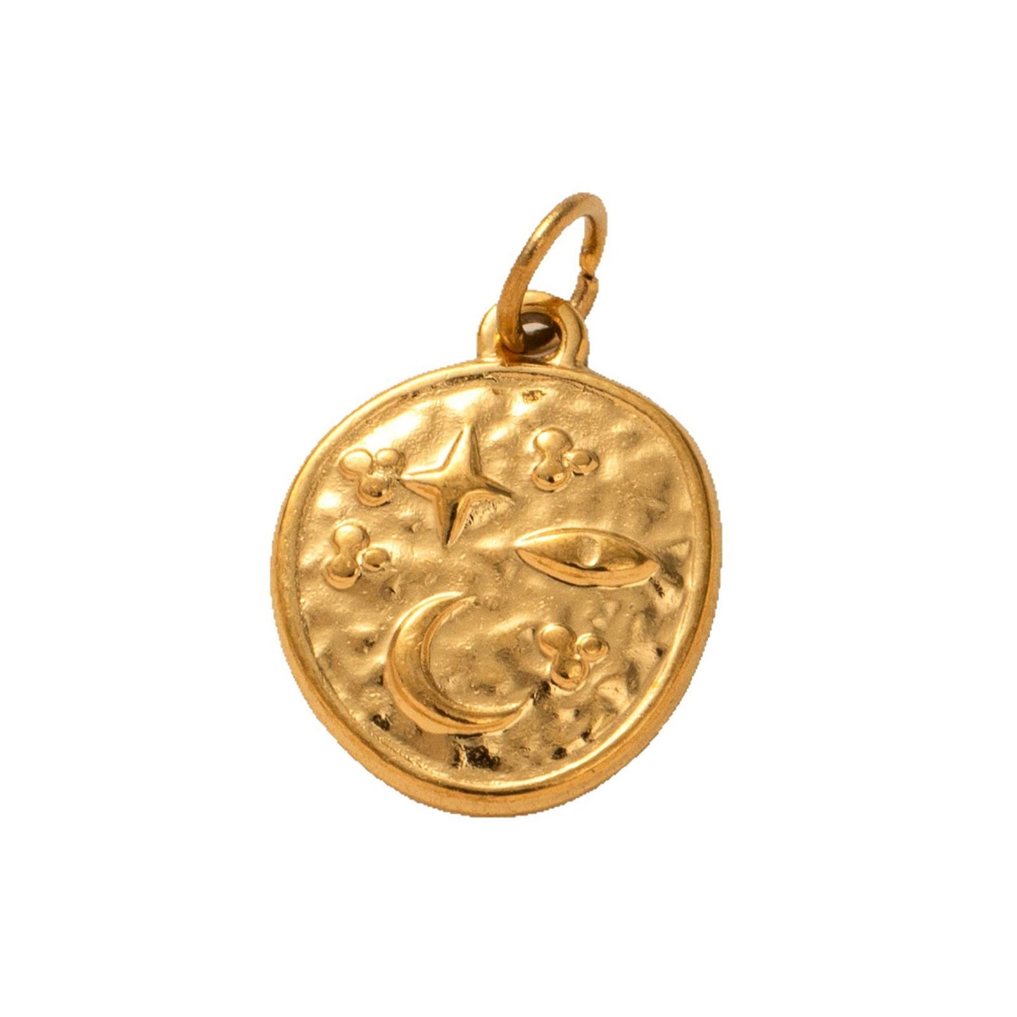 Gold Plated Stainless Steel Necklace with Heart Star Moon Charms
