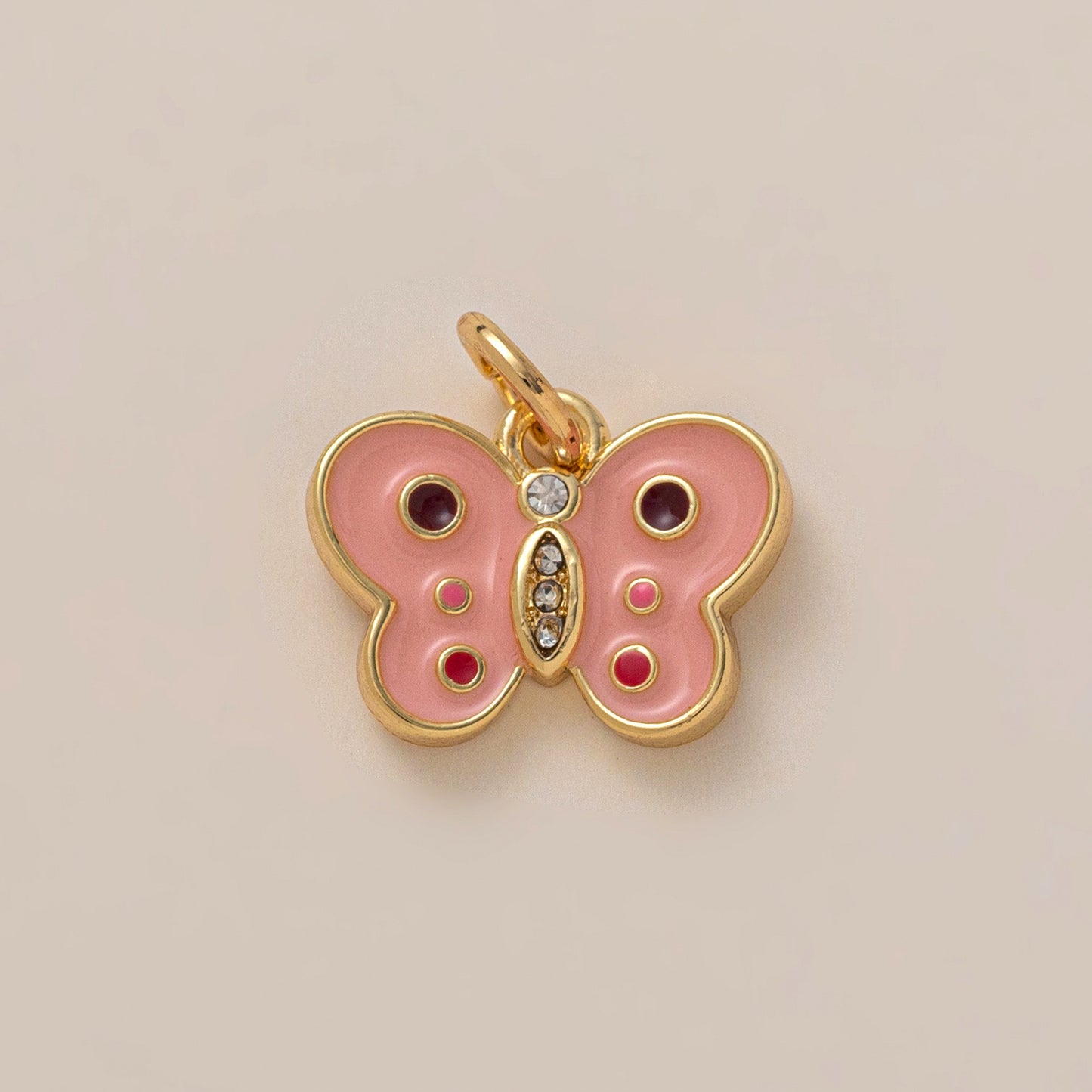 Vintage 18K Gold Plated Brass Star Butterfly Floral Ceramic Pendant Necklace for Unisex