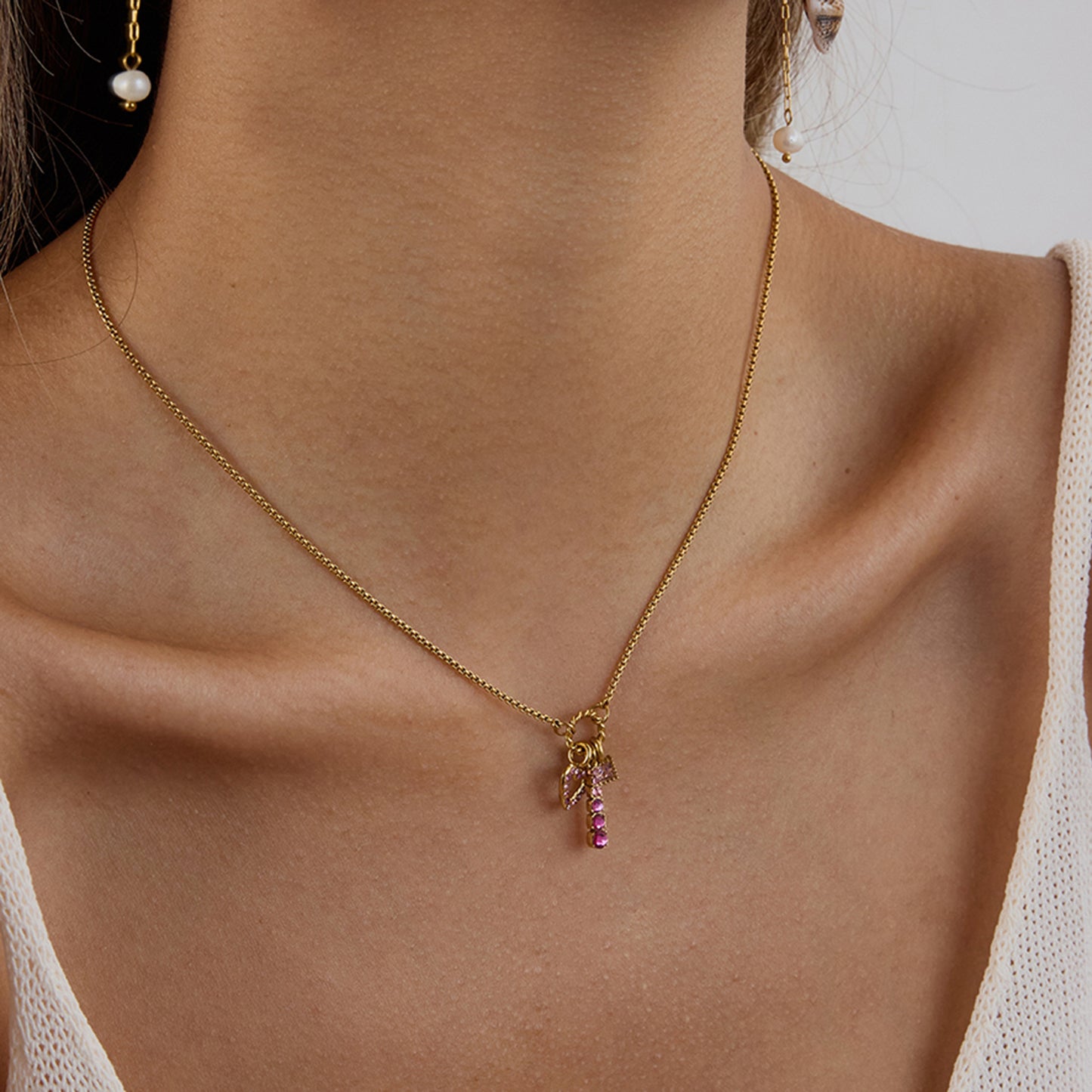 Elegant Minimalist Heart Cubic Zirconia Plated Stainless Steel Necklace for Women