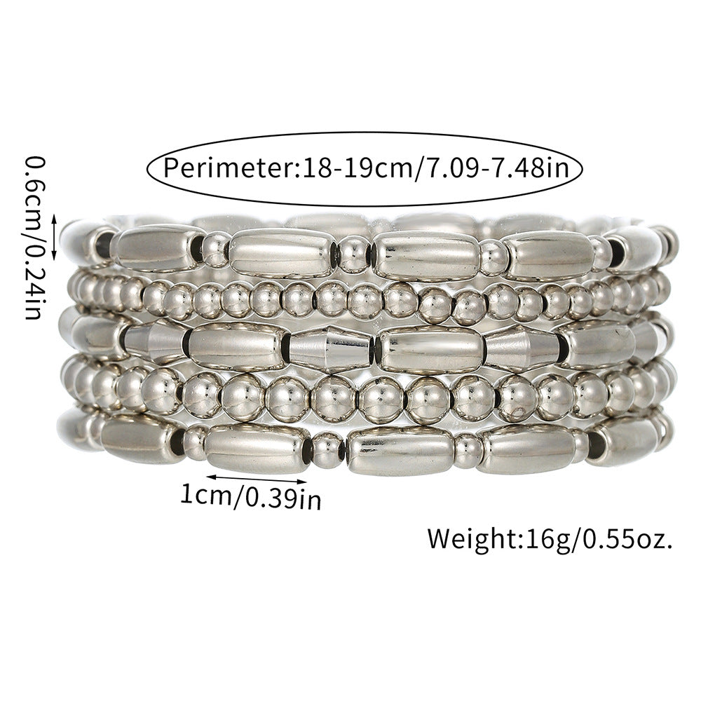 Bracciale Bohemien Geometrico di Perline per Donne con Perline CCB, Braccialetto Impilabile Fatto a Mano