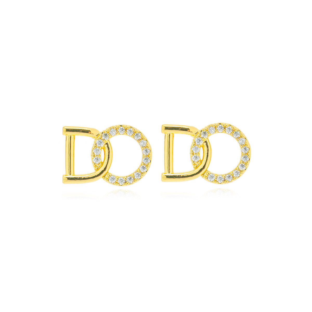 Luxury Minimalist Letter Pendant Necklace for Women in Titanium Steel with Rhinestone Inlay and Electroplated Finish on O-Chain