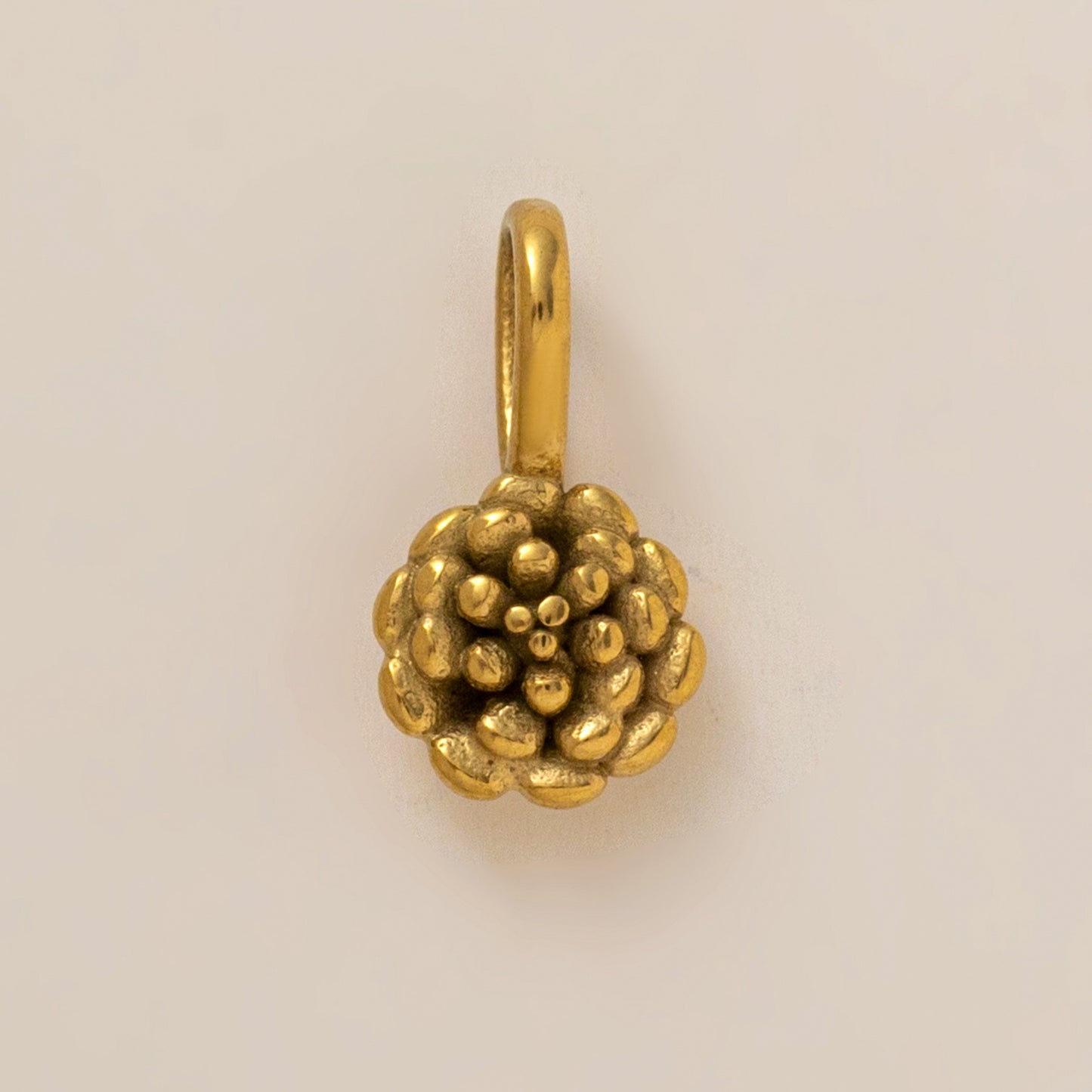 Vintage 18K Gold PVD Stainless Steel Floral Pendant Charm Bar