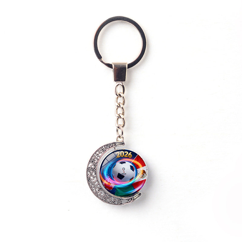 Rotating Moon Alloy Keychain Charm