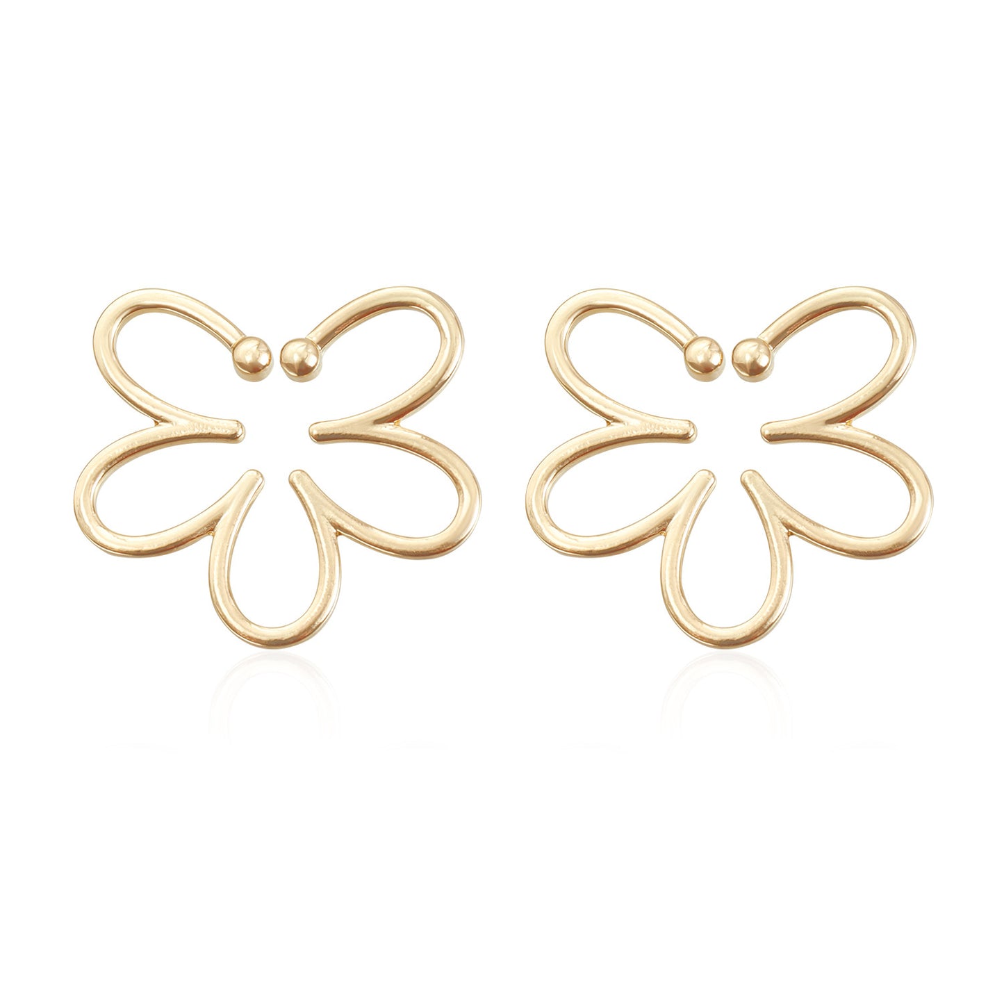 Vintage Elegant Floral Geometric Plated Alloy U-Shape Clip-On Earrings