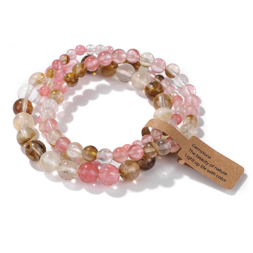 Vintage Minimalist Geometric Stone Beaded Stretch Bracelet Set Unisex Jewelry