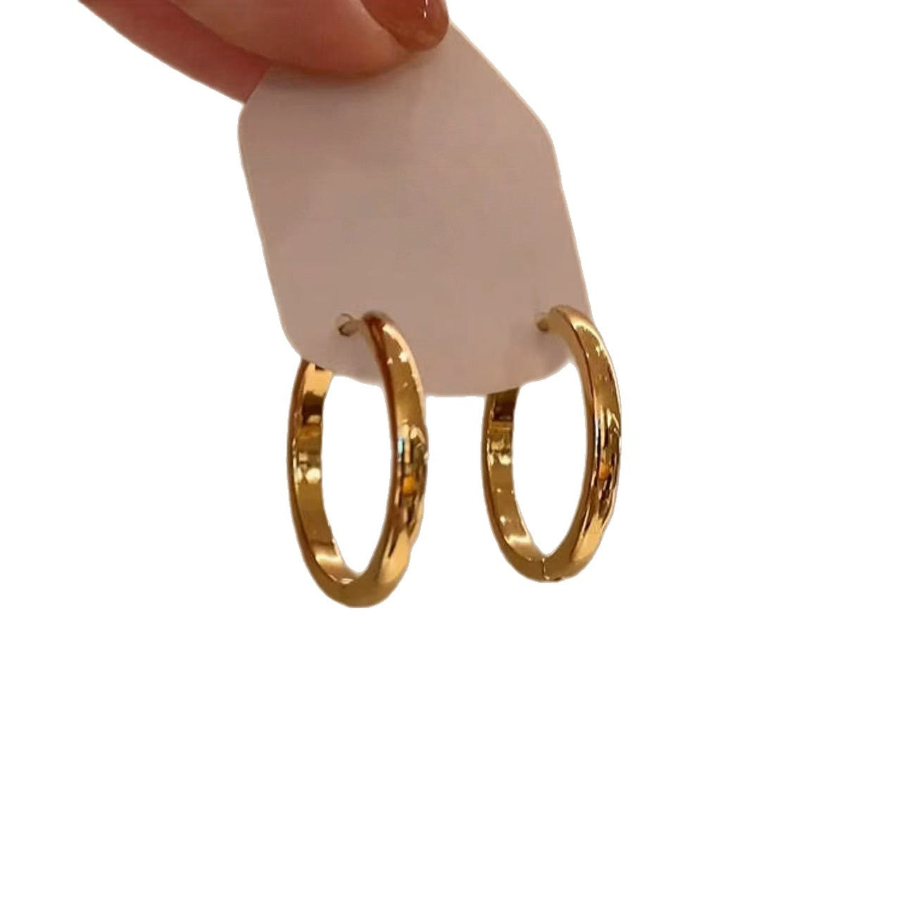 Orecchini a cerchio geometrici rotondi minimalisti da donna con base in rame placcato oro e perni in argento sterling 925, gioielli eleganti di lusso adatti all'ufficio