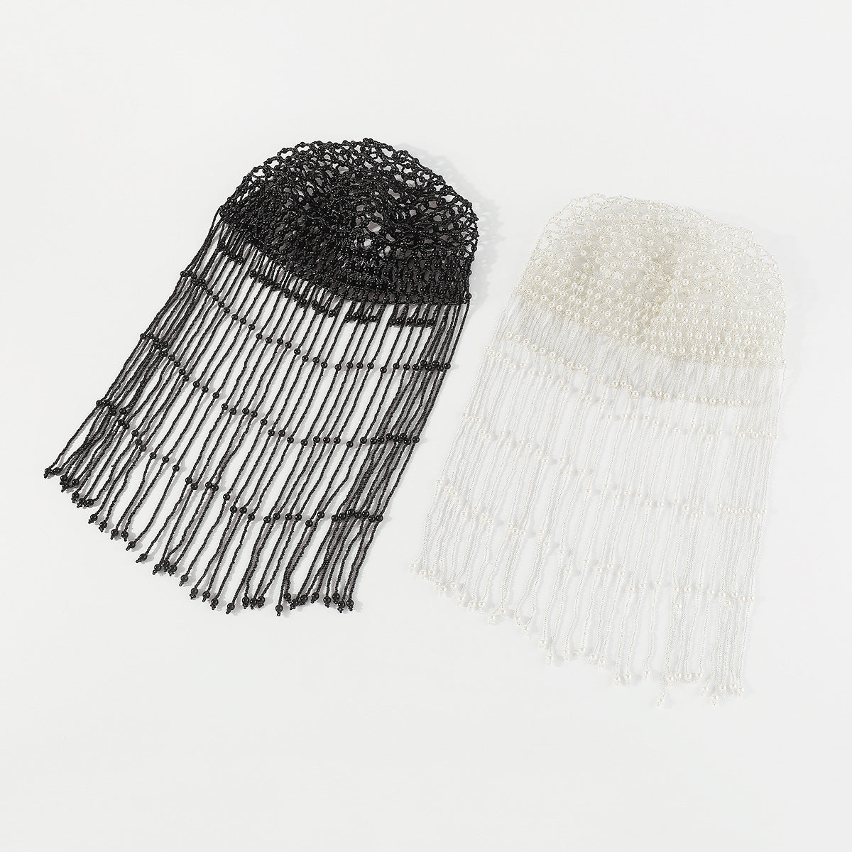 Fascia per Capelli Vintage Bohemien con Perle Geometriche, Frange e Ricami Intricati per Donna