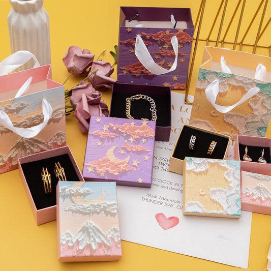 Premium Cardboard Jewelry Gift Box with Lid for Rings Necklaces Bracelets Earrings Packaging