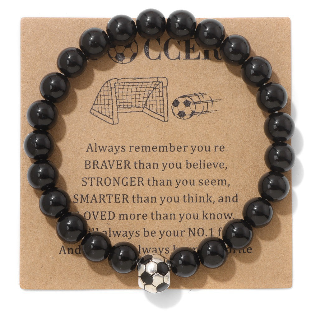 Minimalist Sporty Geometric Stone Bead Bracelet Unisex Friendship Handmade Jewelry
