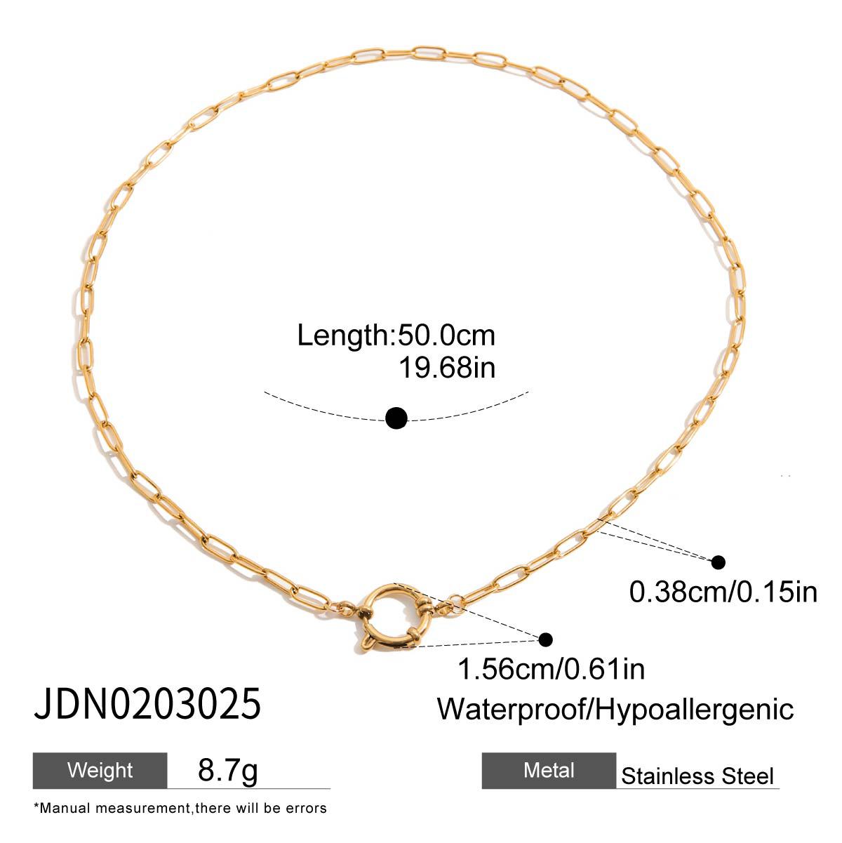 Minimalist Elegant Geometric Oval Stainless Steel Plated Titanium Steel Pendant Necklace Charm Bar for Women